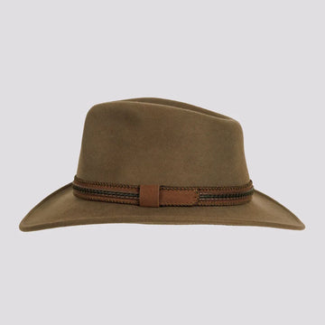 Zion | Mens Khaki Crushable Wool Felt Outback Hat