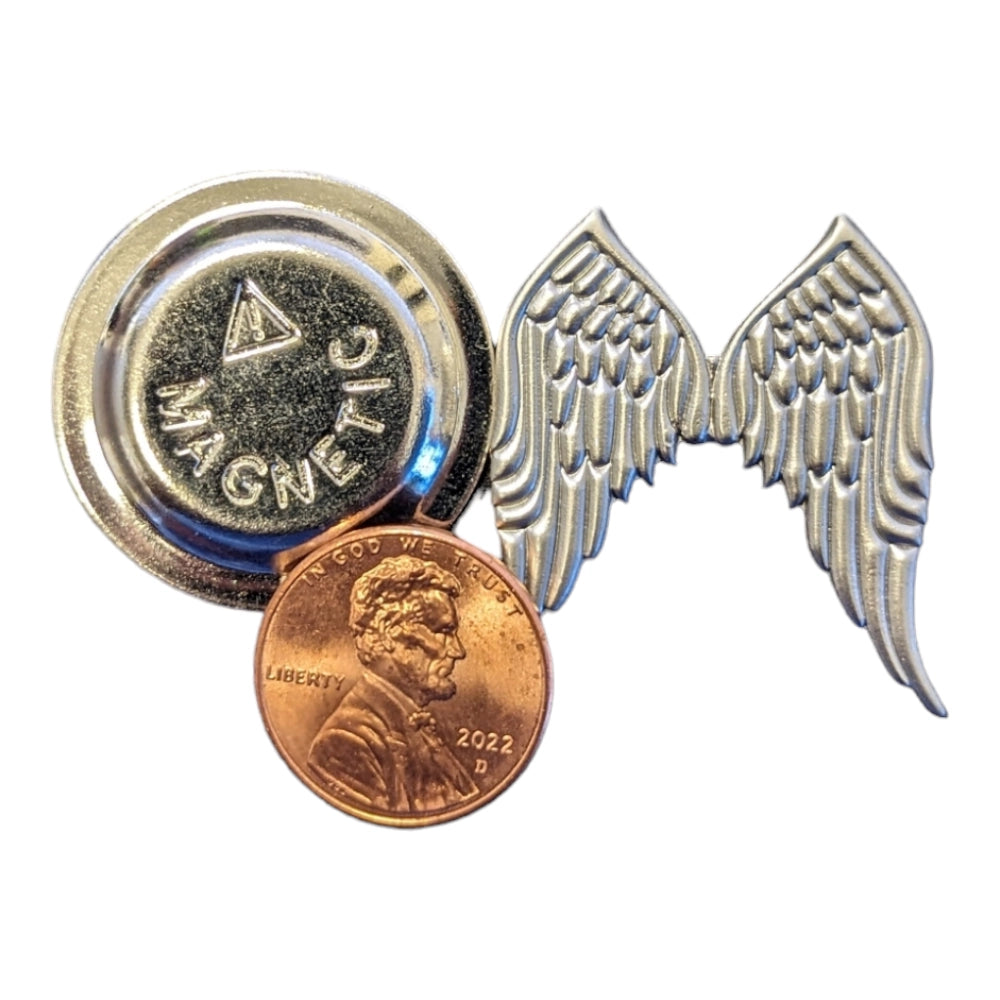 Angel Wings Magnetic Hat Pin Size Reference