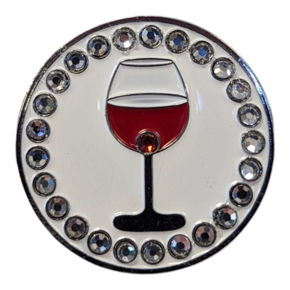 Bling Wine Glass Magnetic Hat Pin