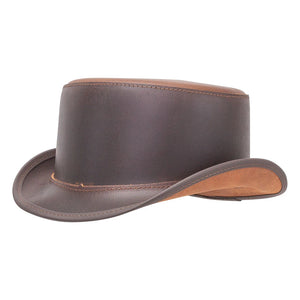 Bromley | Mens Brown Leather Top Hat