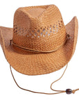 Carly tan straw western hat by American Hat Makers front view