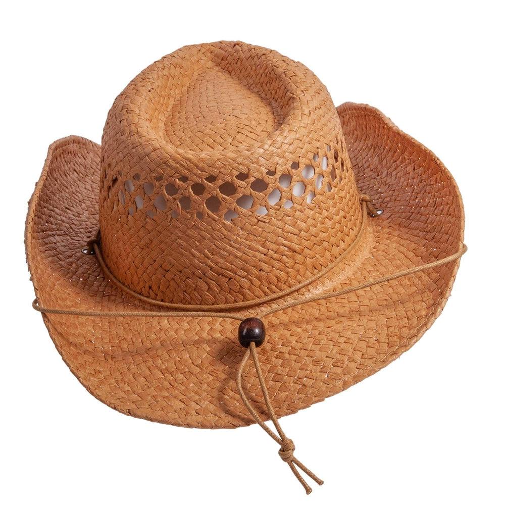 Carly tan straw western hat by American Hat Makers back view