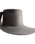 Unbanded Black Leather Cavalier Hat by American Hat Makers front view