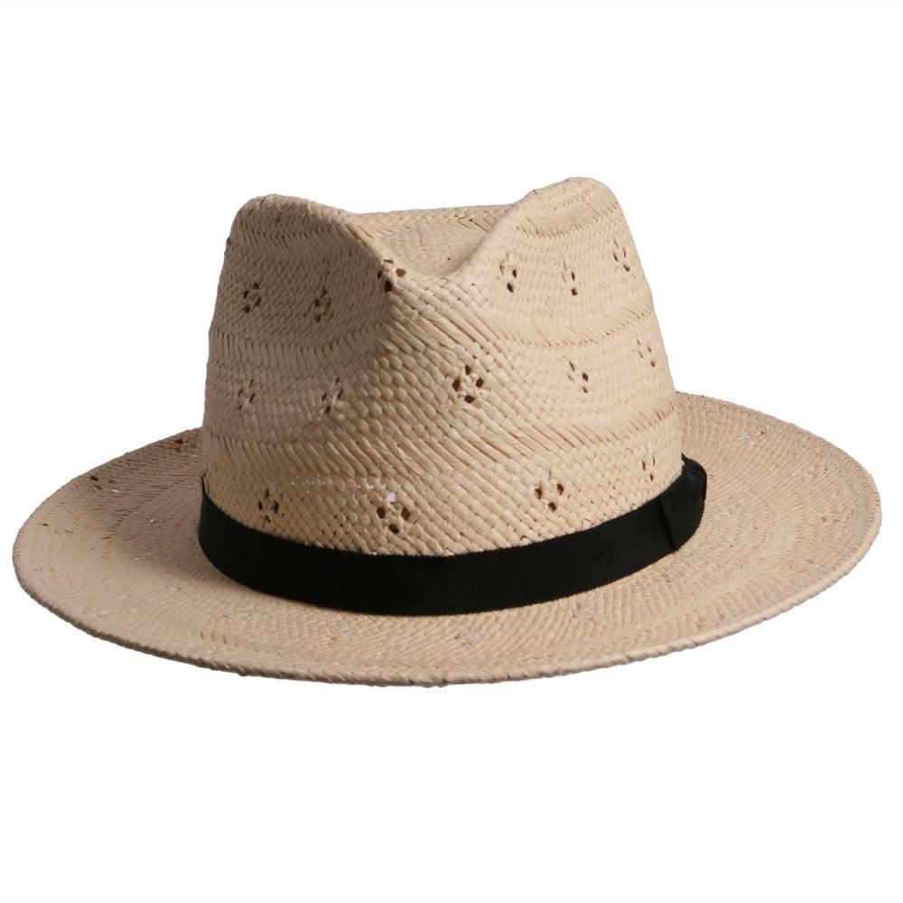 natural straw fedora by american hat makers front view