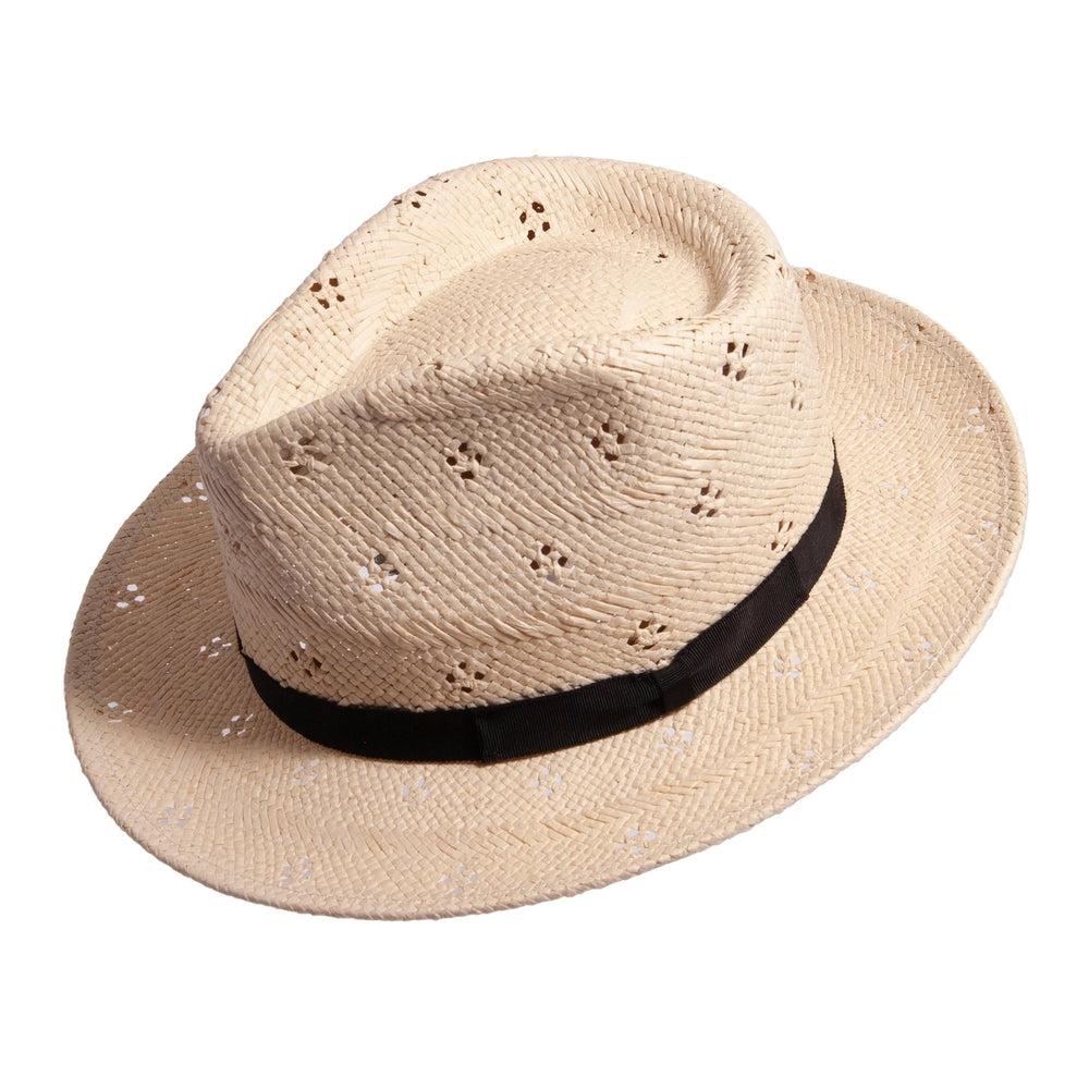 natural straw fedora by ameican hat makers angled left view