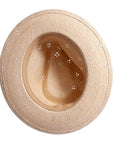 natural straw fedora by american hat makers bottom view