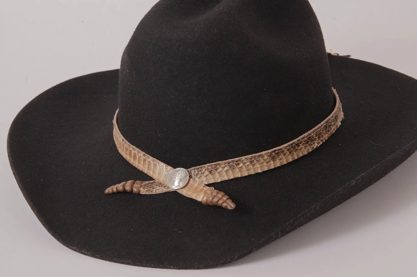 Cowboy hat with the Rattlesnake hat band by American Hat Makers