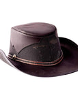 Durango Black Leather Mesh Cowboy Hat by American Hat Makers back view