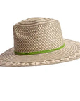 Eppie | Womens Natural & Green Two Tone Toyo Straw Sun Hat