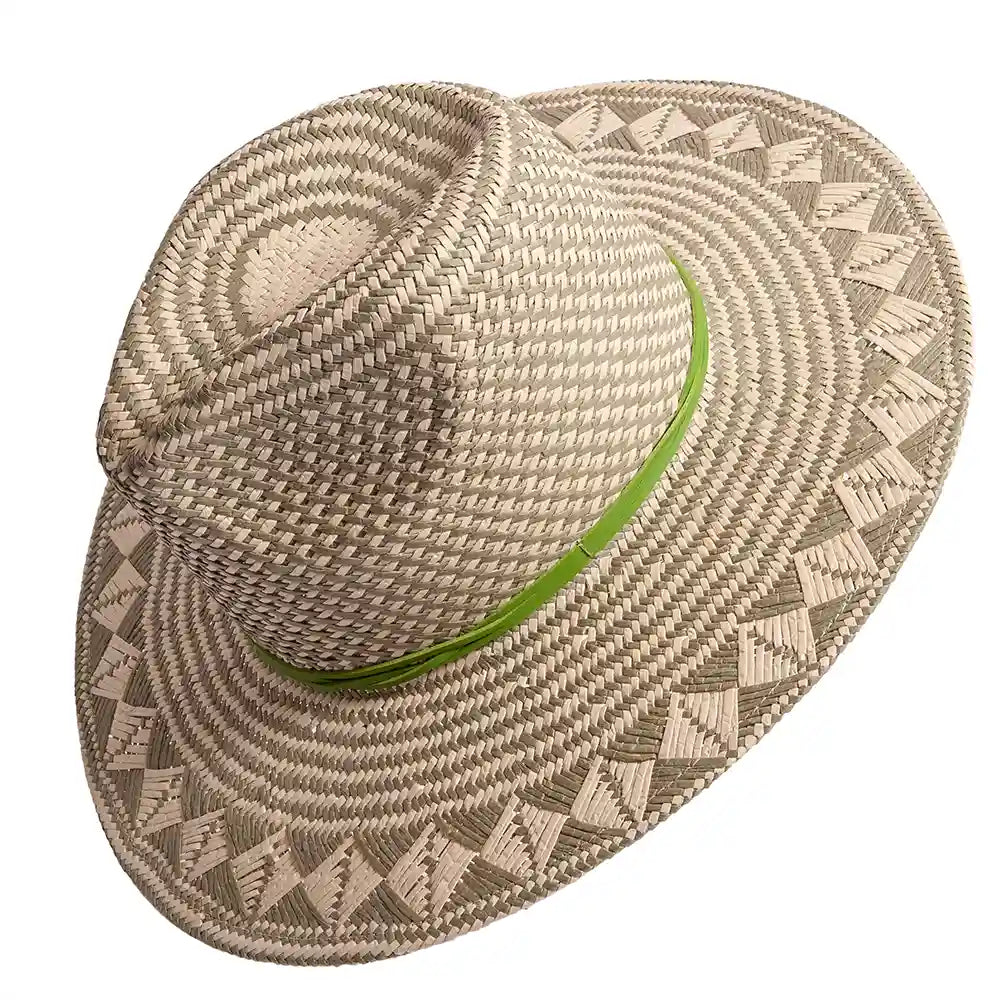 Eppie | Womens Natural &amp; Green Two Tone Toyo Straw Sun Hat