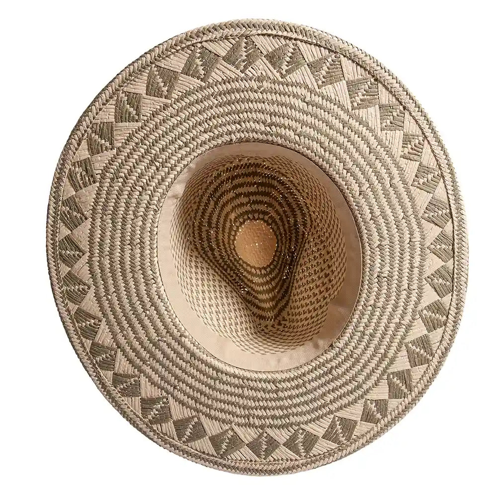 Eppie | Womens Natural &amp; Green Two Tone Toyo Straw Sun Hat