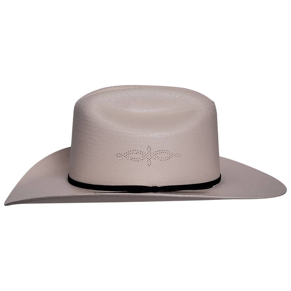 Side shot of the cream FT Worth mens cowboy hat side view