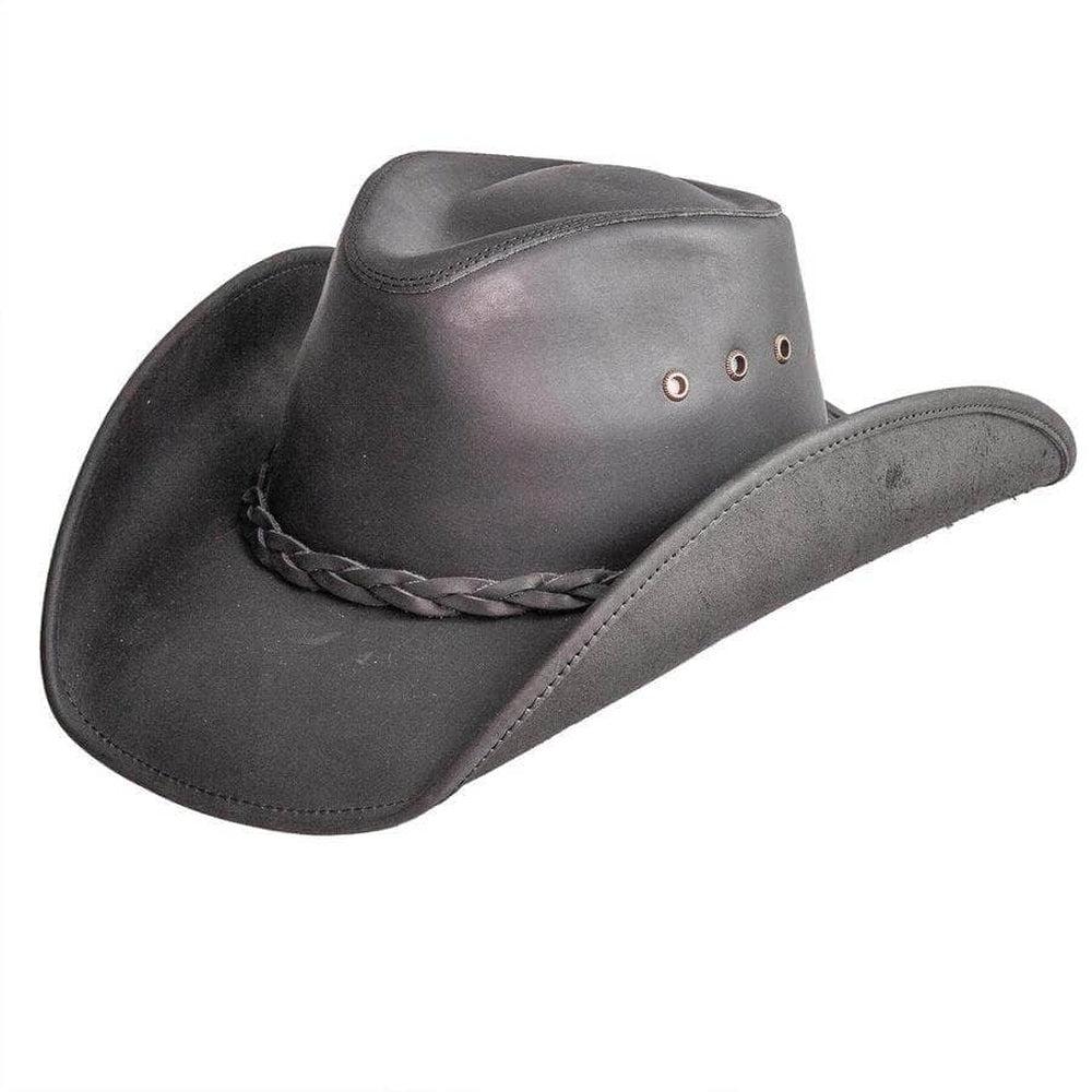 Hollywood | Mens Black Leather Cowboy Hat by American Hat Makers