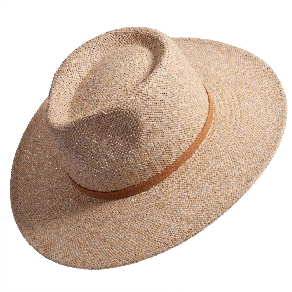 Johvan natural straw sun hat by American Hat Makers angled left view