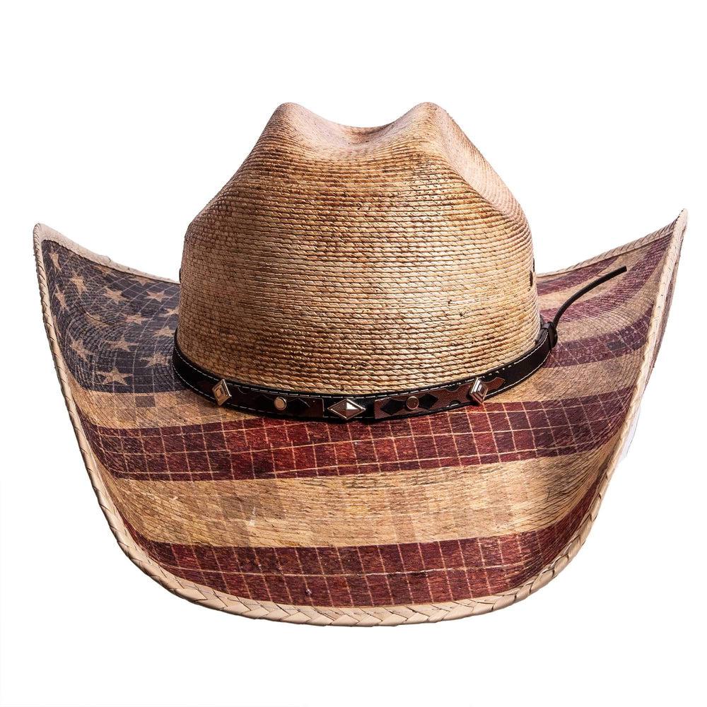 Liberty natural straw cowboy hat by American Hat Makers front view