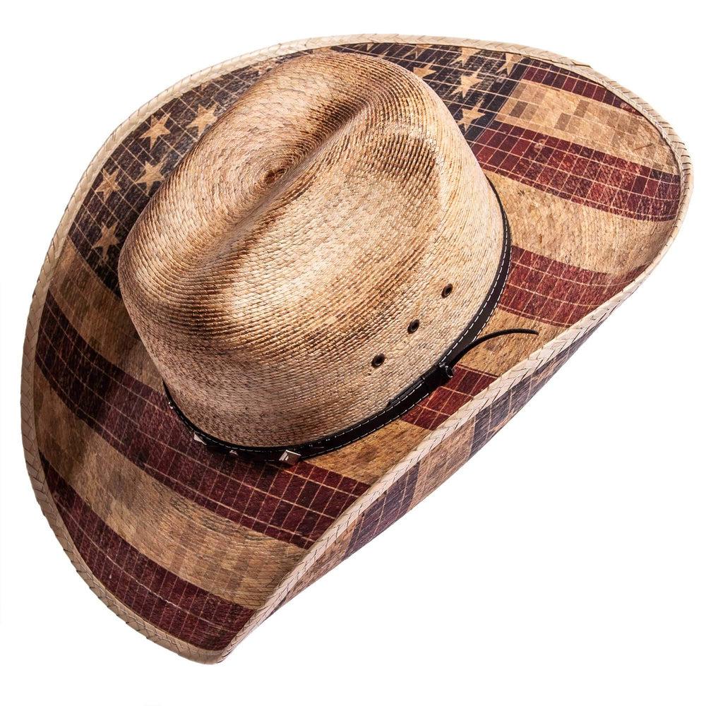 Liberty natural straw cowboy hat by American Hat Makers angled left view