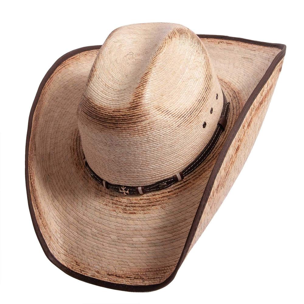 Lucas distressed straw cowboy hat by American Hat Makers angled left view