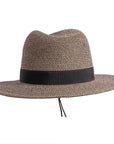 Nero natural and black straw sun hat by American Hat Makers back view
