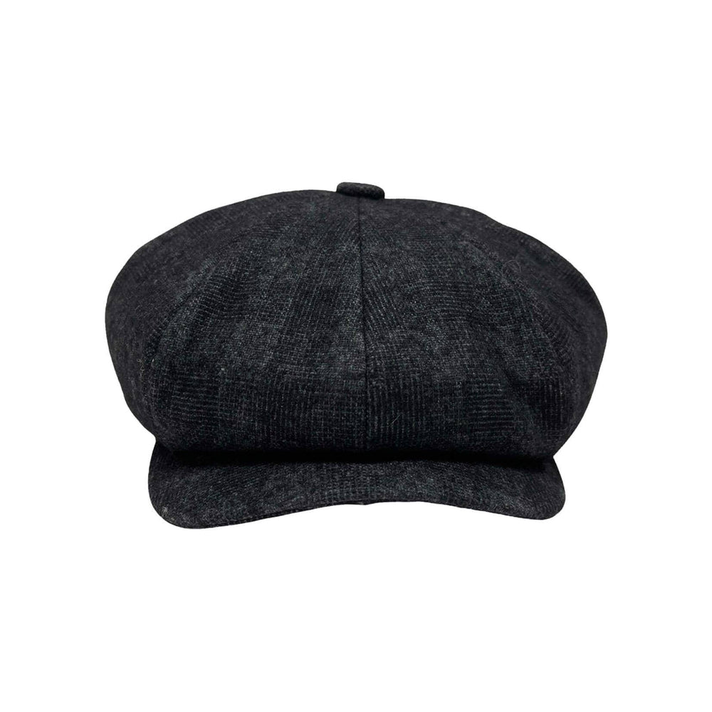 Argo Charcoal 8 Quarter Flat Cap by American Hat Makers front view