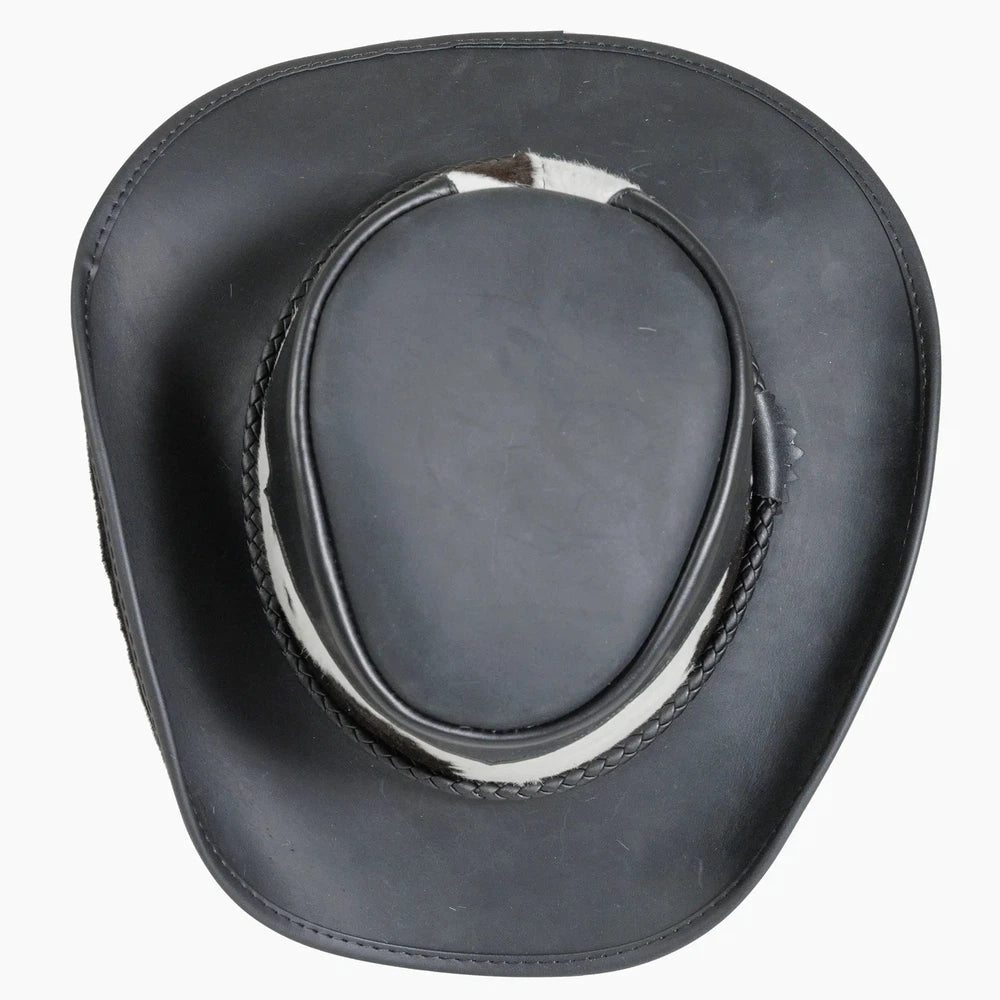 Pinto Black top view leather cowboy hat