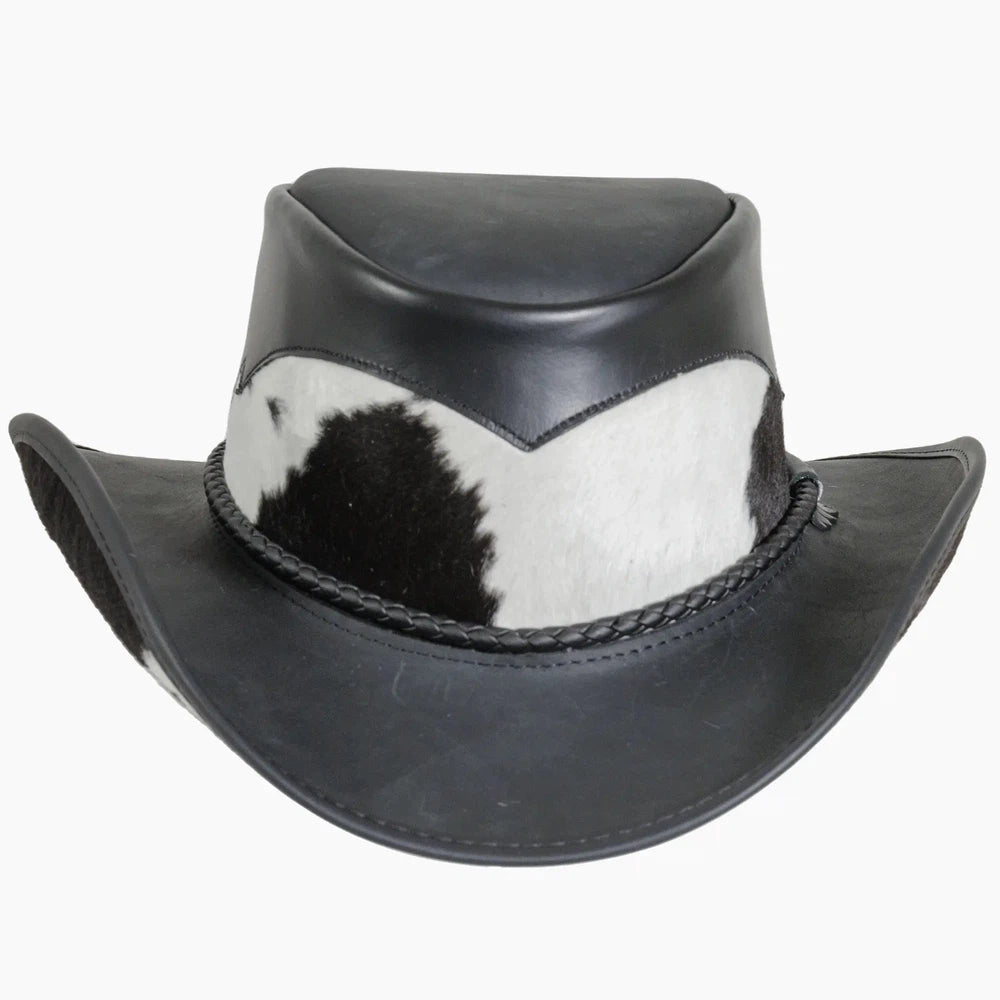Pinto Black front leather cowboy hat