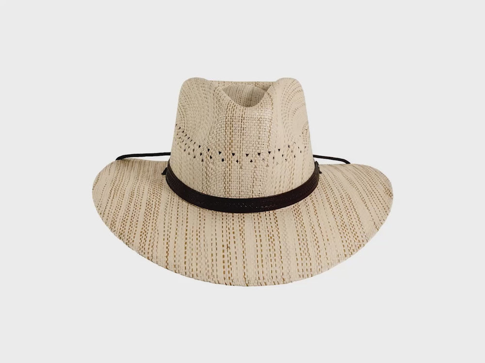 Barcelona | Womens Natural Wide Brim Firm Straw Sun Hat