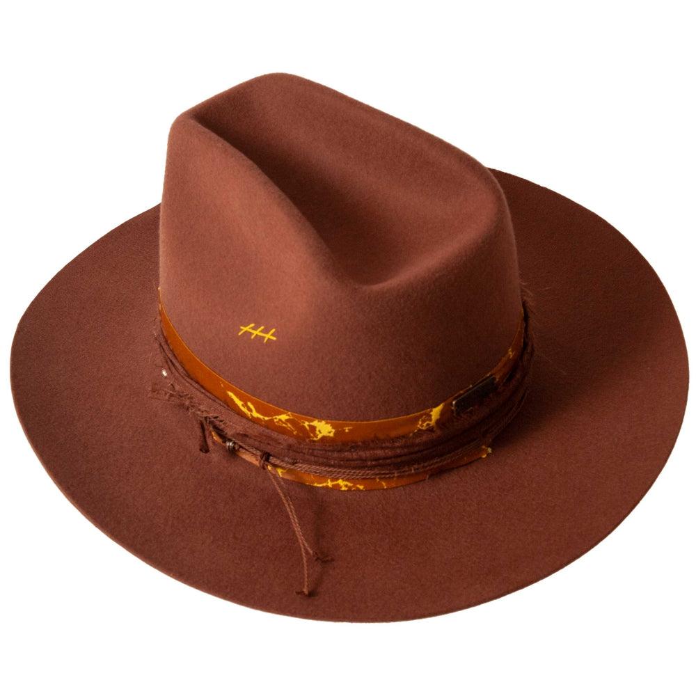 Ralston Brown Western Felt Hat by American Hat Makers top view