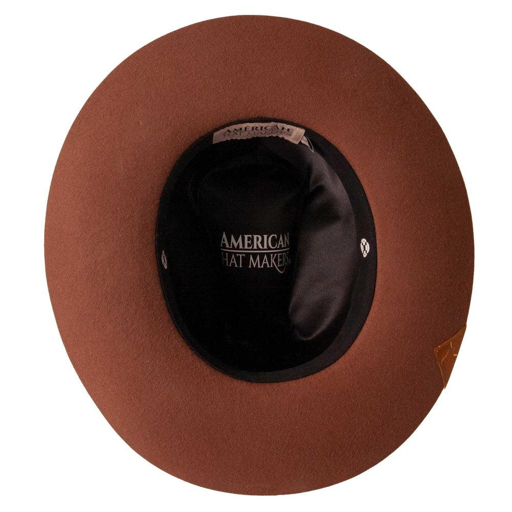 Ralston Brown Western Felt Hat by American Hat Makers bottom view