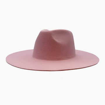 Rancher | Womens Soft Pink Wide Brim Felt Fedora Hat