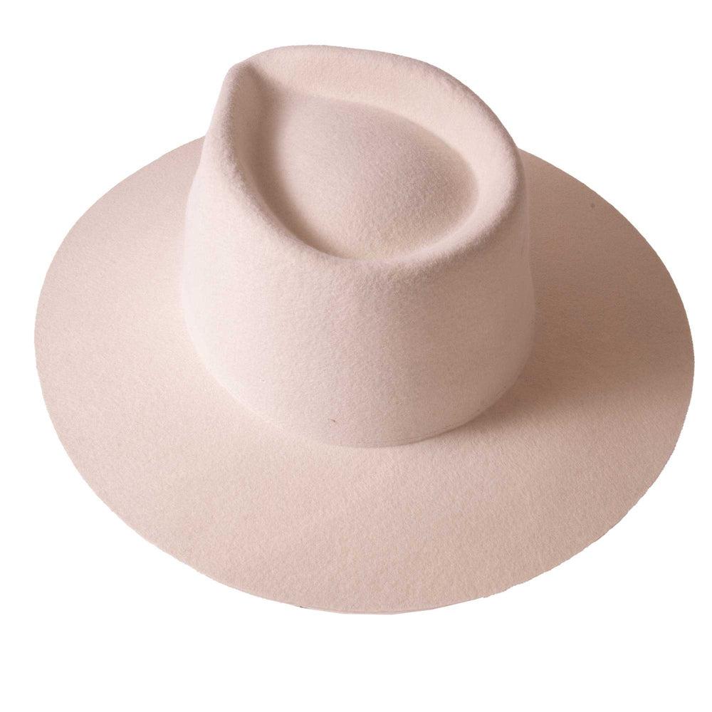 white felt fedora by american hat makers back view