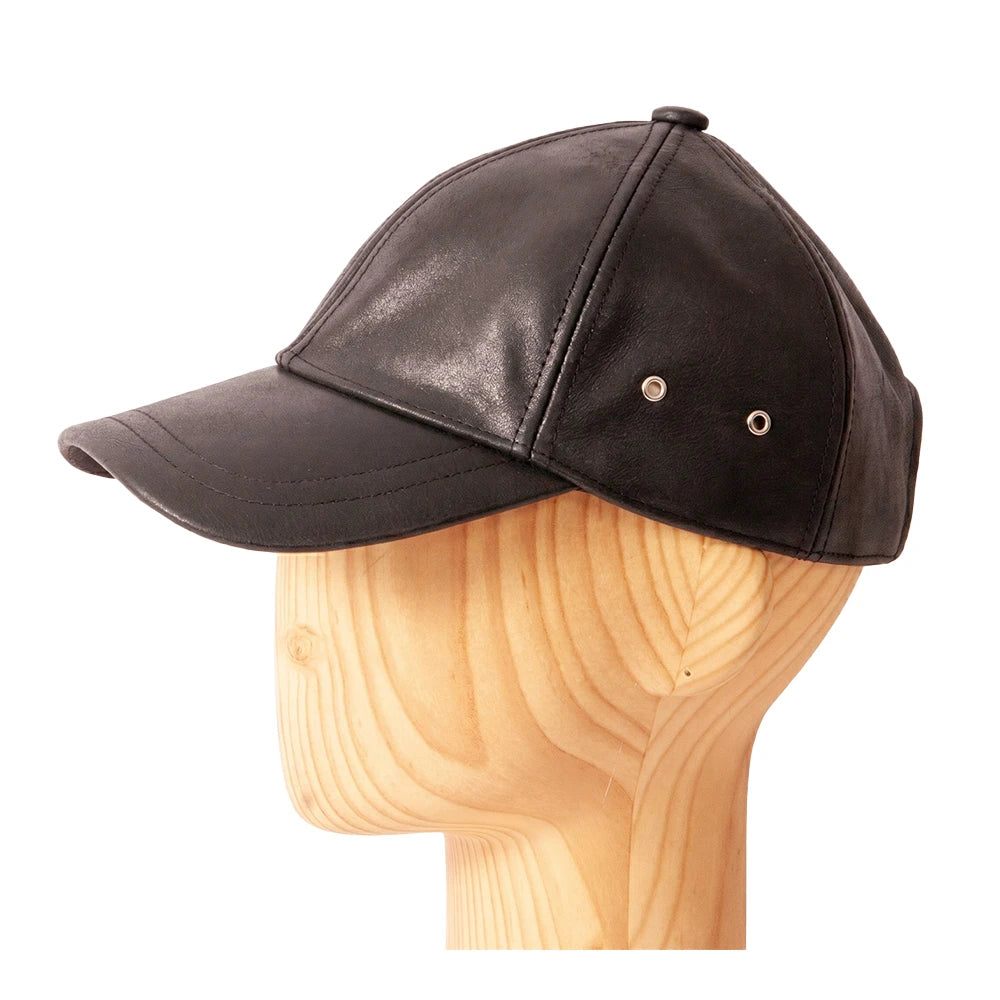 Sidecar | Womens Black Leather Cap