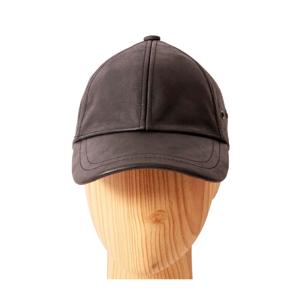 Sidecar | Mens Black Leather Cap