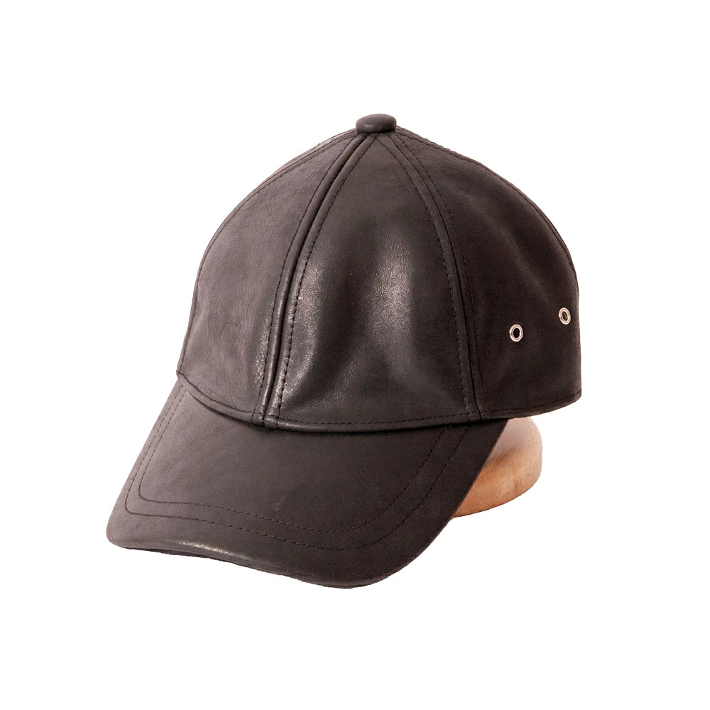 Sidecar | Mens Black Leather Cap