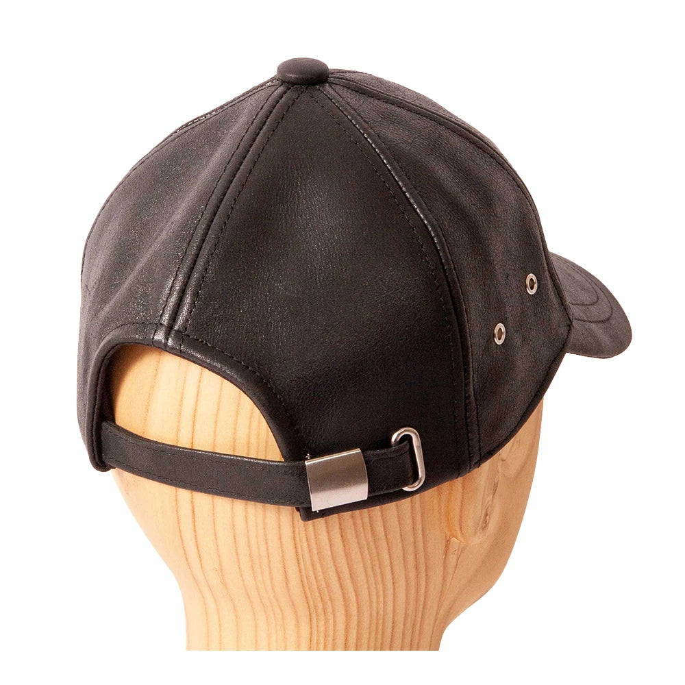 Sidecar | Mens Black Leather Cap
