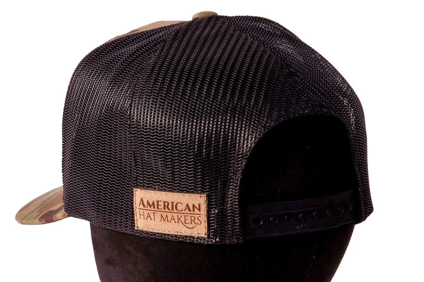 Snapback camo trucker hat by American Hat Makers