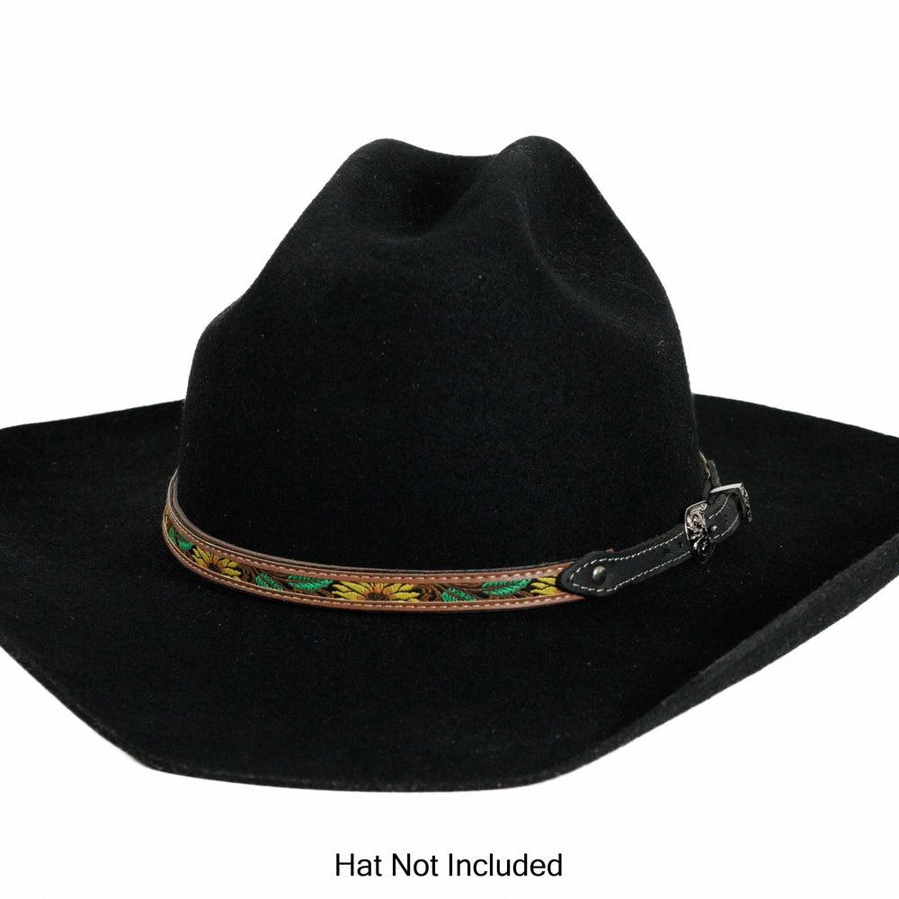 Sunflower Stitch Leather Cowboy Hat Band