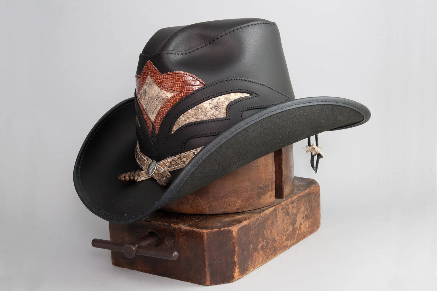 The Storm cowboy hat with double rattle hat band by American Hat Makers