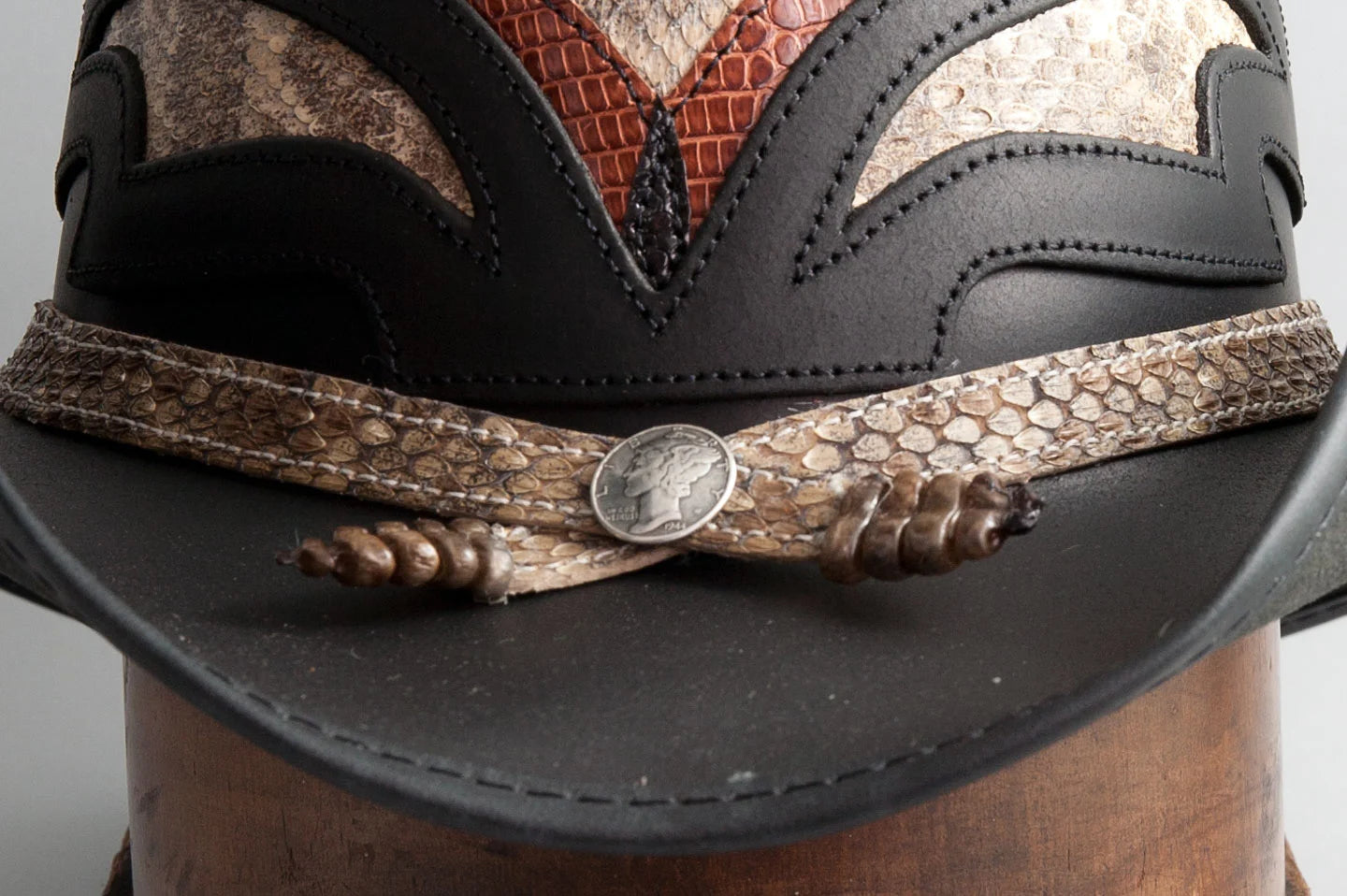 Image of storm hat with double rattle hat band by American Hat Makers