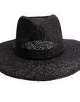 Titus black straw sun hat by American Hat Makers front view