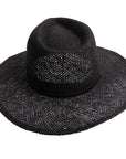 Titus black straw sun hat by American Hat Makers back view