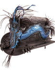 A side angle view of a Dragon of Darkness Leather Top Hat
