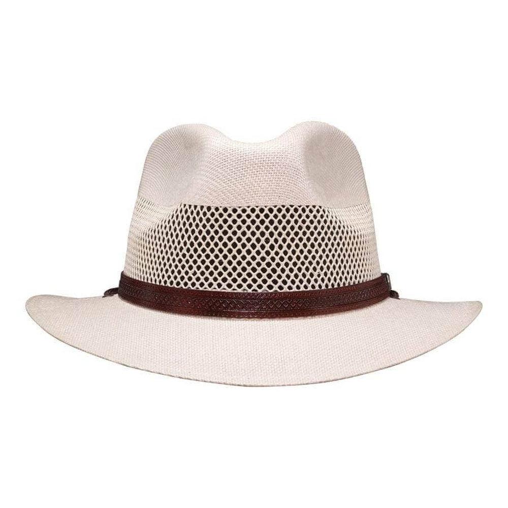 A front view of Milan Cream Straw Fedora Hat 