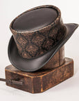 Royal Skull Leather Black Top Hat by American Hat Makers Top View