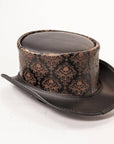 Royal Skull Leather  Black Top Hat by American Hat Makers Back View