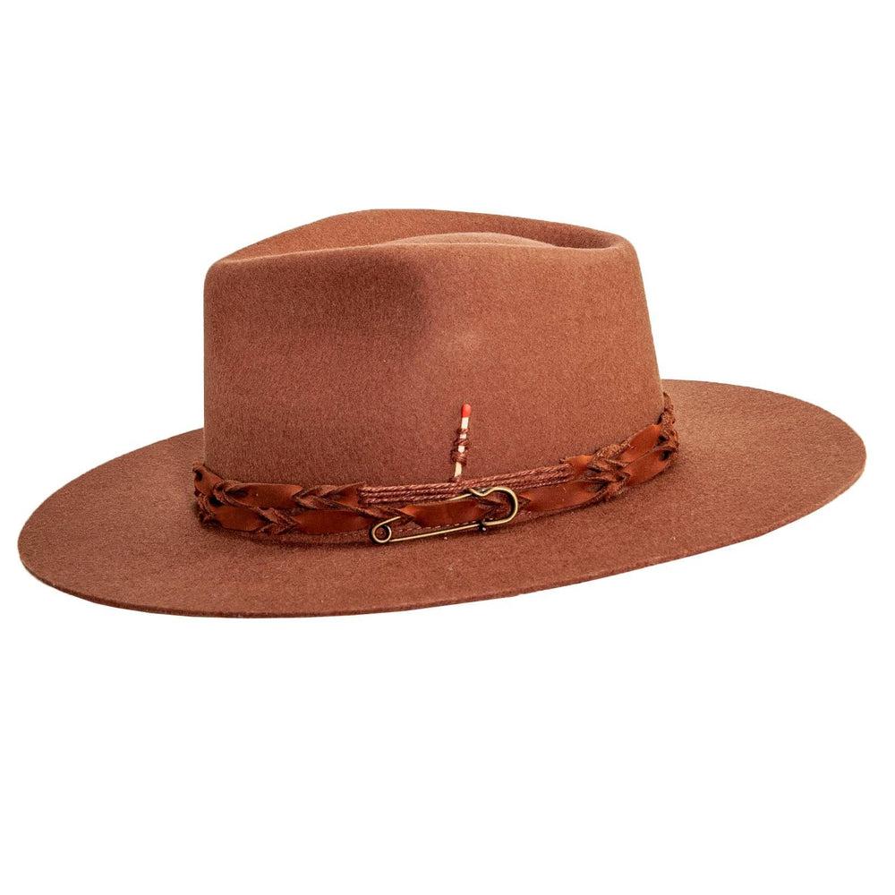 Aspen Brown Wide Brim Felt Fedora by American Hat Makers