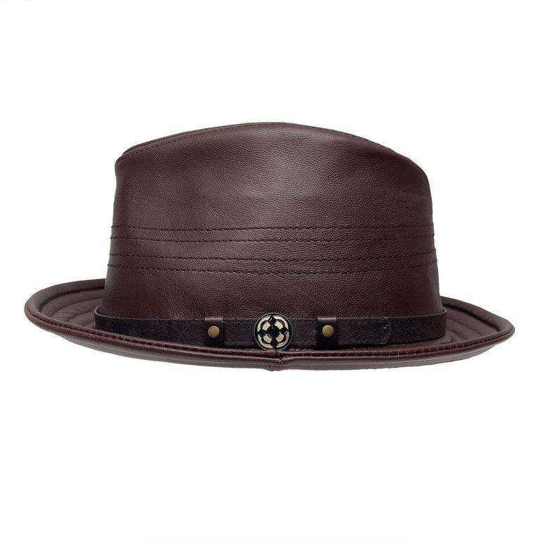 Balboa Mens Leather Fedora Hat American Hat Makers