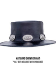 Big Concho Leather Black Hat Band by American Hat Makers