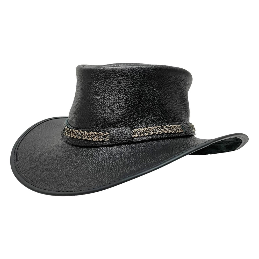 Bison Buffalo Black Leather Hat by American Hat Makers