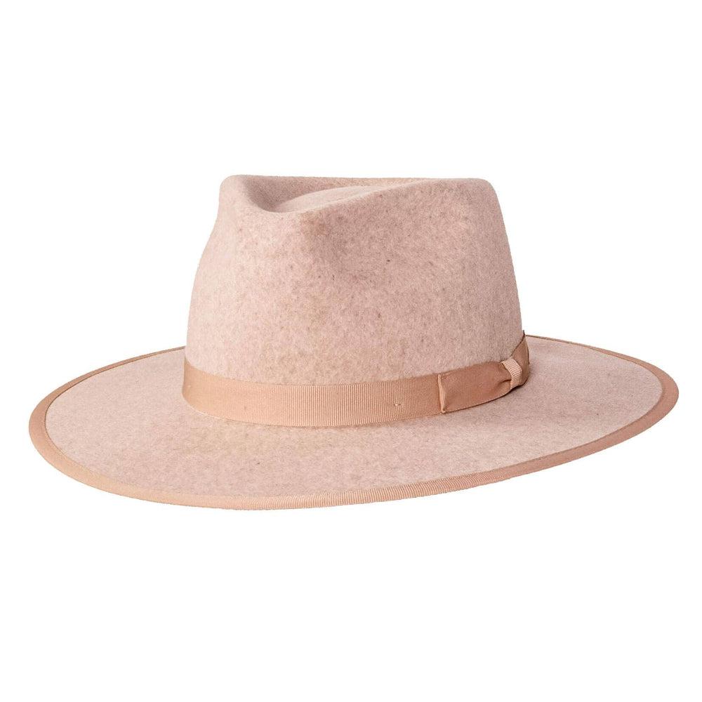 Bondi Oatmeal Wide Brim Felt Fedora Hat by American Hat Makers