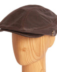  Bookie Leather Brown Flat Cap by American Hat Makers